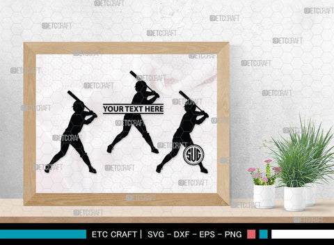 Softball Monogram, Softball Silhouette, Softball SVG, Softball Player Svg, SB00131 SVG ETC Craft 