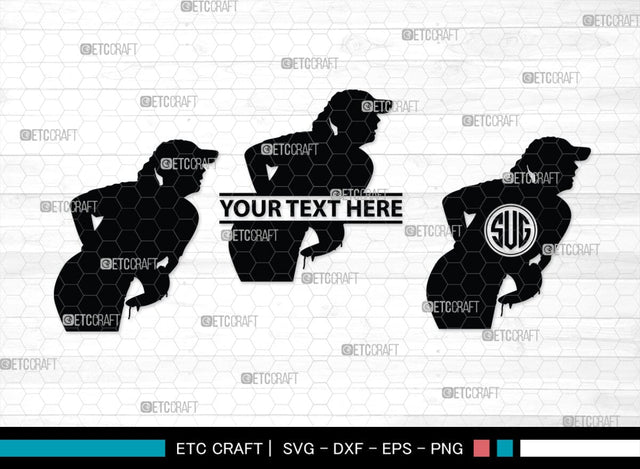 Softball Monogram, Softball Silhouette, Softball SVG, Softball Player Svg, SB00131 SVG ETC Craft 