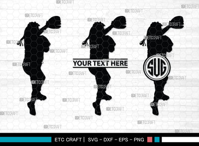 Softball Monogram, Softball Silhouette, Softball SVG, Softball Player Svg, SB00131 SVG ETC Craft 