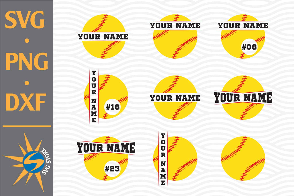 Softball Monogram SVG, PNG, DXF Digital Files Include - So Fontsy