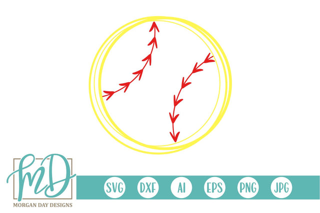 Softball Outline SVG Morgan Day Designs 