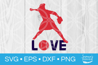 Softball Pitcher Girl Love SVG SavanasDesign 