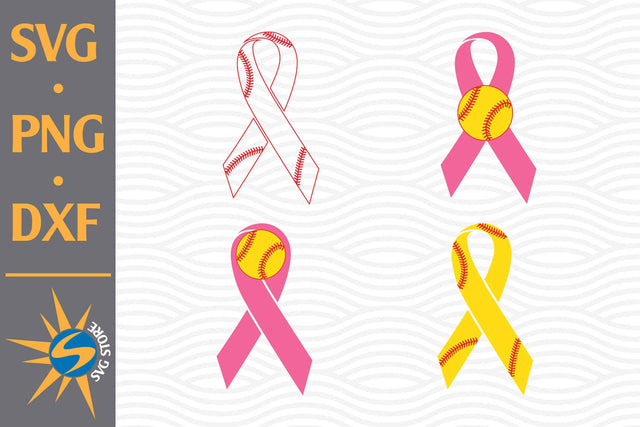 Softball Ribbon Cancer SVG, PNG, DXF Digital Files Include SVG SVGStoreShop 