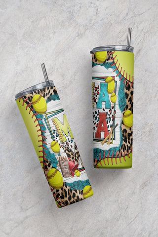 Softball Sublimation Tumbler Designs PNG, 20oz Skinny Tumbler Wraps Templates, Softball Tumbler, Softball Tumbler Png Sublimation CaldwellArt 