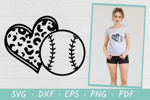 Softball SVG | Baseball SVG | Leopard Heart SVG Irina Ostapenko 