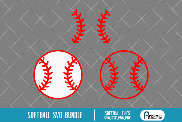 Softball Svg Bundle SVG Pinoyart Kreatib