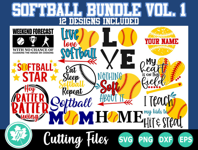 Softball SVG Bundle Vol 1 SVG TrueNorthImagesCA 