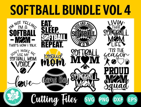 Softball SVG Bundle Vol 4 SVG TrueNorthImagesCA 