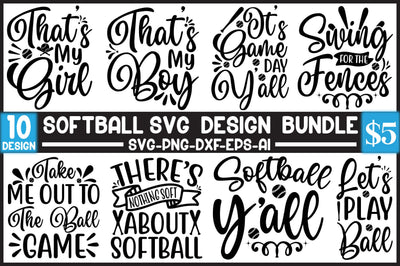 Softball Svg Design Bundle SVG SVGista 