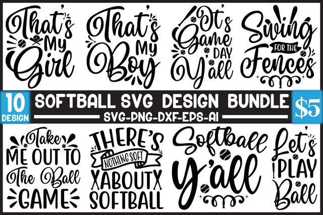 Softball Svg Design Bundle SVG SVGista 