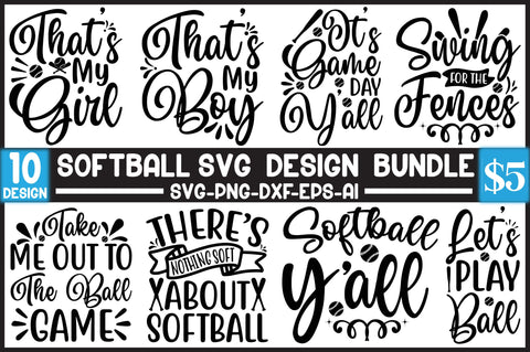 Softball Svg Design Bundle SVG SVGista 