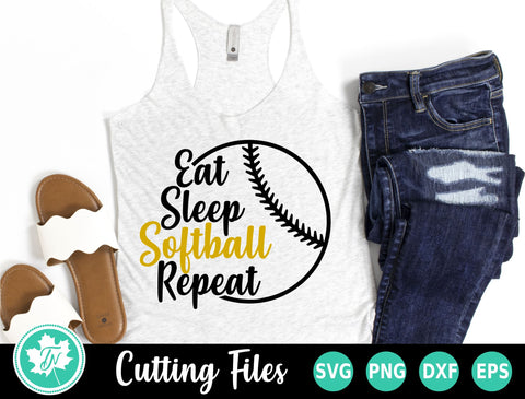 Softball SVG | Eat Sleep Softball Repeat SVG TrueNorthImagesCA 