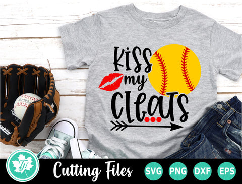 Softball SVG | Kiss My Cleats SVG TrueNorthImagesCA 