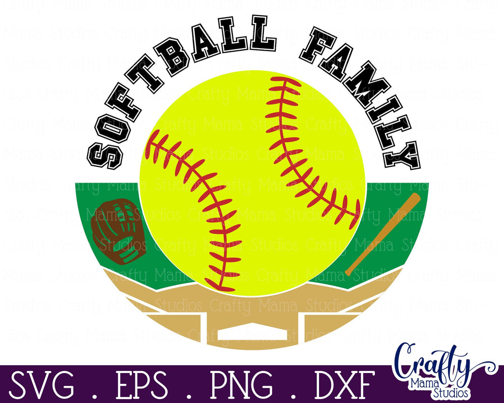 Softball Svg, Round Sports Sign, Sport Family Door Hanger - So Fontsy