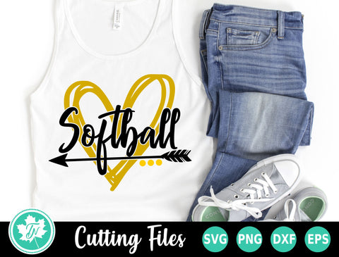 Softball SVG | Scribble Heart SVG TrueNorthImagesCA 