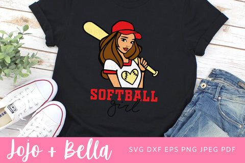 Softball SVG, Softball Girl Svg, Softball Hitter Svg, Softball Mom Svg, T-shirt designs, T-shirt designs, Mascot Svg, Cheerleader Svg, Shirt Svg, Svg Files For Cricut, Sublimation Designs Downloads SVG Jojo&Bella 