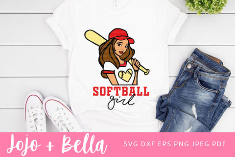 Softball SVG, Softball Girl Svg, Softball Hitter Svg, Softball Mom Svg, T-shirt designs, T-shirt designs, Mascot Svg, Cheerleader Svg, Shirt Svg, Svg Files For Cricut, Sublimation Designs Downloads SVG Jojo&Bella 