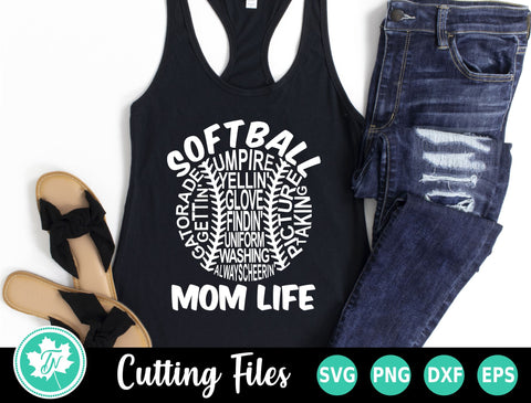 Softball SVG | Softball Mom Life SVG TrueNorthImagesCA 