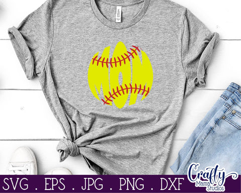 Softball svg - Softball Mom svg - Baseball Mom SVG Crafty Mama Studios 