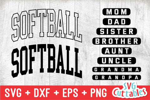 Softball svg - Softball Mom svg - eps - dxf - png - Softball Family Cut File - Silhouette - Cricut - Digital Download SVG Svg Cuttables 