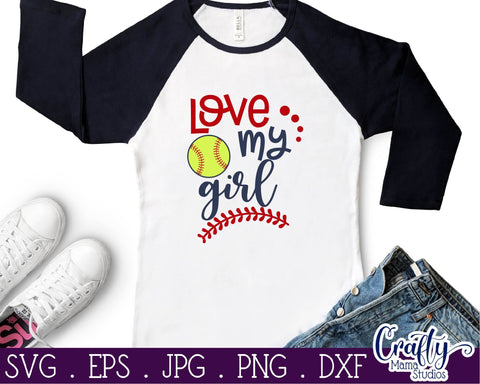 Softball svg - Softball Mom svg - Love My Girl Svg SVG Crafty Mama Studios 