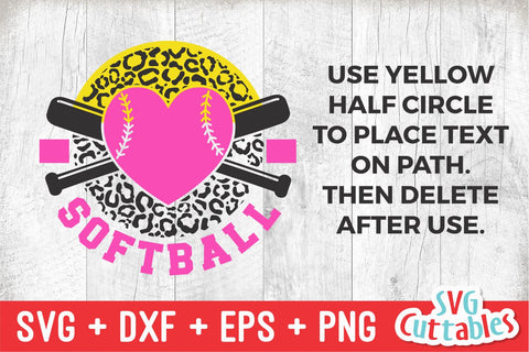 Softball svg - Softball Template 0035 - svg - eps - dxf - png - Silhouette - Cricut Cut File - Leopard Print - Softball Team - Digital File SVG Svg Cuttables 