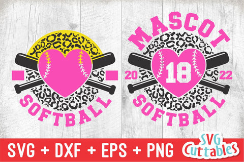 Softball svg - Softball Template 0035 - svg - eps - dxf - png - Silhouette - Cricut Cut File - Leopard Print - Softball Team - Digital File SVG Svg Cuttables 