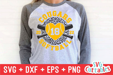 Softball svg - Softball Template 0035 - svg - eps - dxf - png - Silhouette - Cricut Cut File - Leopard Print - Softball Team - Digital File SVG Svg Cuttables 