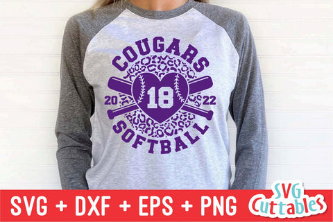 Softball svg - Softball Template 0035 - svg - eps - dxf - png - Silhouette - Cricut Cut File - Leopard Print - Softball Team - Digital File SVG Svg Cuttables 