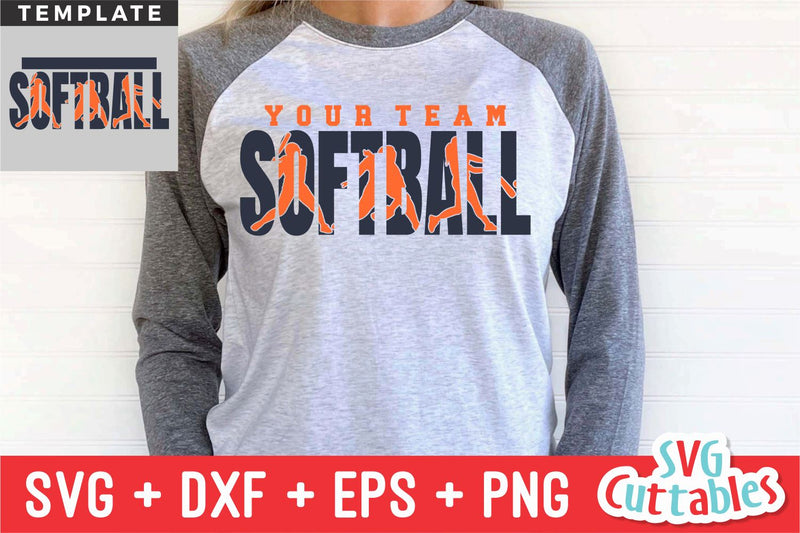 Softball svg - Softball Template 0039 - svg - eps - dxf - png - Silhouette - Cricut Cut File - Softball Team - Digital File SVG Svg Cuttables 