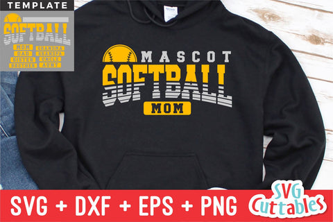 Softball SVG | Softball Template 0040 SVG Svg Cuttables 