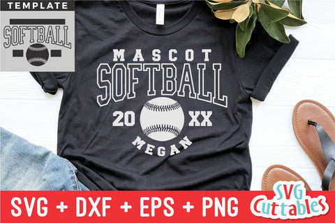 Softball SVG | Softball Template 0042 SVG Svg Cuttables 