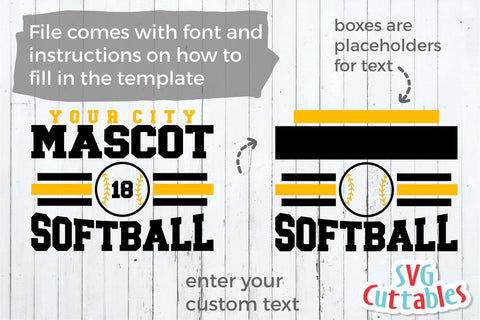 Softball SVG | Softball Template 0043 SVG Svg Cuttables 