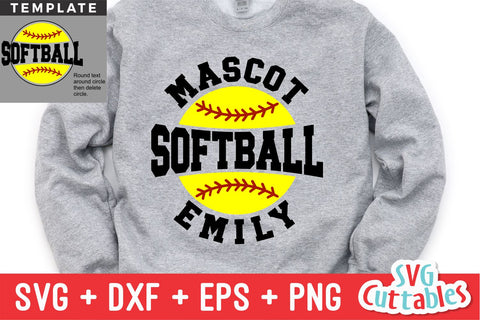 Softball SVG | Softball Template 0046 SVG Svg Cuttables 