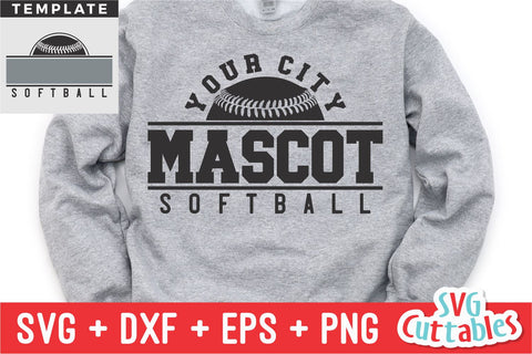 Softball SVG | Softball Template 0048 SVG Svg Cuttables 