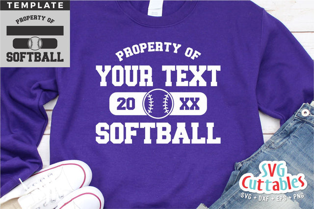 Softball svg - Softball Template 0051 - svg - eps - dxf - png - Silhouette - Cricut Cut File - Softball Team - Digital File SVG Svg Cuttables 