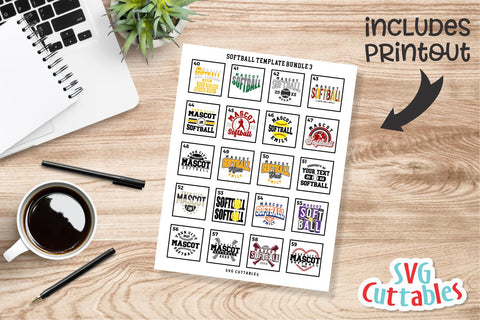 Softball svg - Softball Template Bundle 3 - svg - eps - dxf - png - Silhouette - Cricut Cut File - Softball Team - Digital File SVG Svg Cuttables 