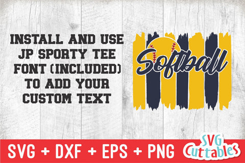 Softball svg - Softball Template - svg - eps - dxf - png - Silhouette - Cricut Cut File - 0027 - Baseball Mom - Digital File SVG Svg Cuttables 