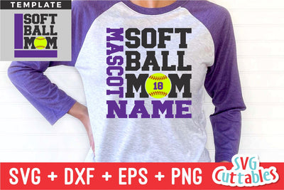 Softball svg - Softball Template - svg - eps - dxf - png - Silhouette - Cricut Cut File - 0028 - Softball Mom - Digital File SVG Svg Cuttables 