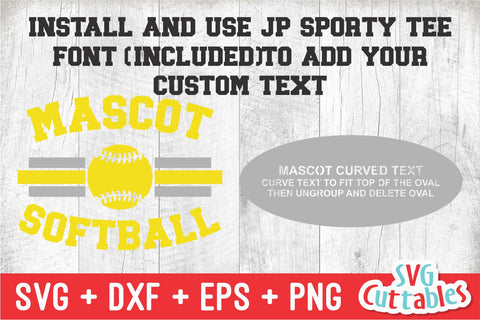 Softball svg - Softball Template - svg - eps - dxf - png - Silhouette - Cricut Cut File - 0029 - Softball Team - Digital File SVG Svg Cuttables 