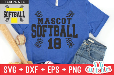 Softball svg - Softball Template - svg - eps - dxf - png - Silhouette - Cricut Cut File - 0032 - Softball Team - Digital File SVG Svg Cuttables 