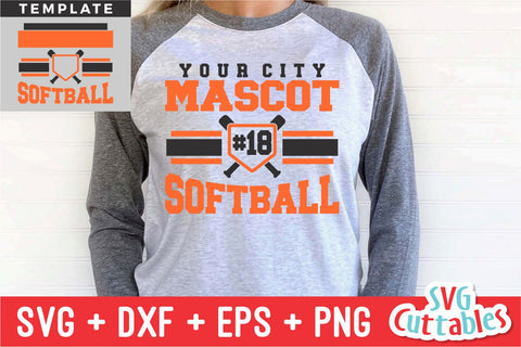 Softball svg - Softball Template - svg - eps - dxf - png - Silhouette - Cricut Cut File - 0033 - Softball Team - Digital File SVG Svg Cuttables 