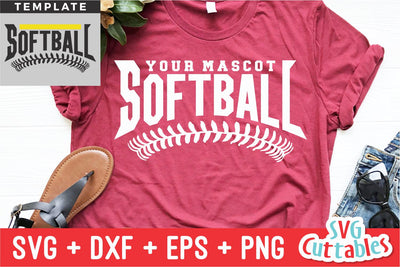 Softball svg - Softball Template - svg - eps - dxf - png - Silhouette - Cricut Cut File - 0034 - Softball Team - Digital File SVG Svg Cuttables 