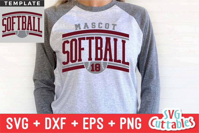 Softball svg - Softball Template - svg - eps - dxf - png - Silhouette - Cricut Cut File - 0036 - Softball Team - Digital File SVG Svg Cuttables 