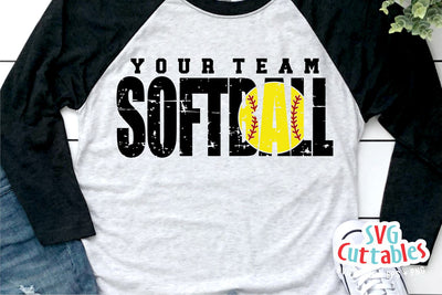 Softball svg - Softball Template - svg - eps - dxf - png - Silhouette - Cricut Cut File - 0053 - Softball Team - Digital File SVG Svg Cuttables 