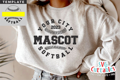 Softball svg - Softball Template - svg - eps - dxf - png - Silhouette - Cricut Cut File - 0056 - Softball Team - Digital File SVG Svg Cuttables 