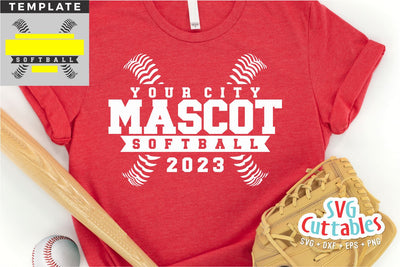 Softball svg - Softball Template - svg - eps - dxf - png - Silhouette - Cricut Cut File - 0057 - Softball Team - Digital File SVG Svg Cuttables 