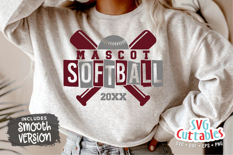 Softball svg - Softball Template - svg - eps - dxf - png - Silhouette - Cricut Cut File - 0058 - Softball Team - Digital File SVG Svg Cuttables 