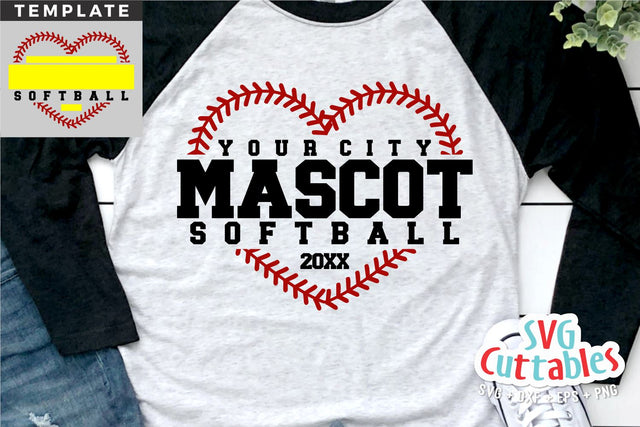 Softball svg - Softball Template - svg - eps - dxf - png - Silhouette - Cricut Cut File - 0059 - Softball Team - Digital File SVG Svg Cuttables 