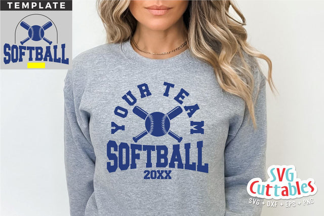 Softball svg - Softball Template - svg - eps - dxf - png - Silhouette - Cricut Cut File - 0060 - Softball Team - Digital File SVG Svg Cuttables 